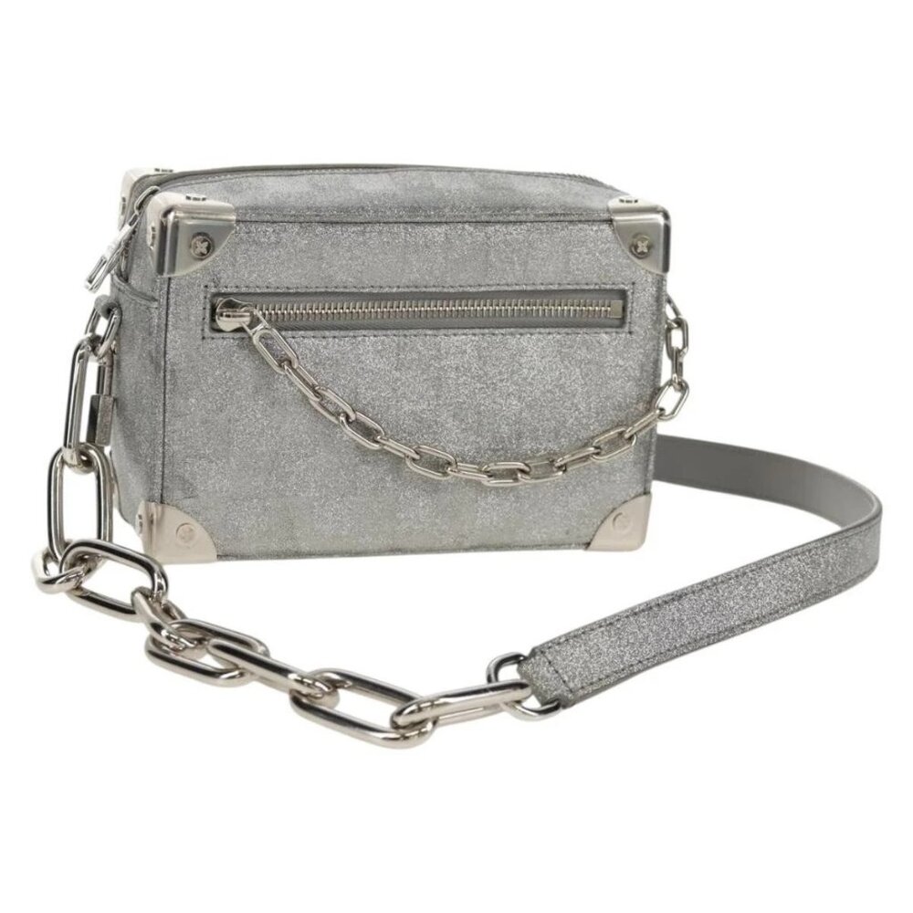 LOUIS VUITTON Damier Glitter Mini Soft Trunk Bag Silver M59726 LV Auth 158954SAM